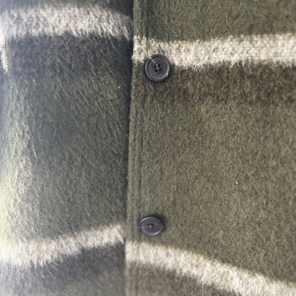 *3/20* Old Navy Olive Green Striped Wool-Blend Coat - Picture 4 of 5